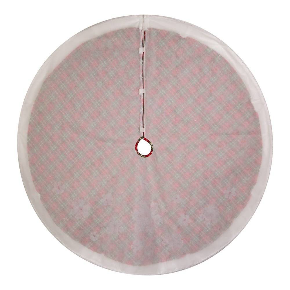 Kurt Adler 48" Plaid Tree Skirt - Red/White
