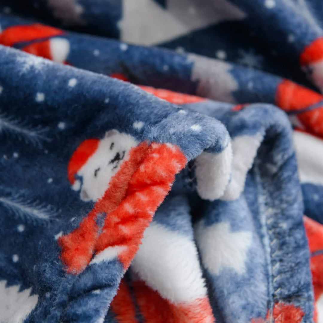 Ultra Soft Oversized Plush Holiday Throw Blanket - Polar Bear