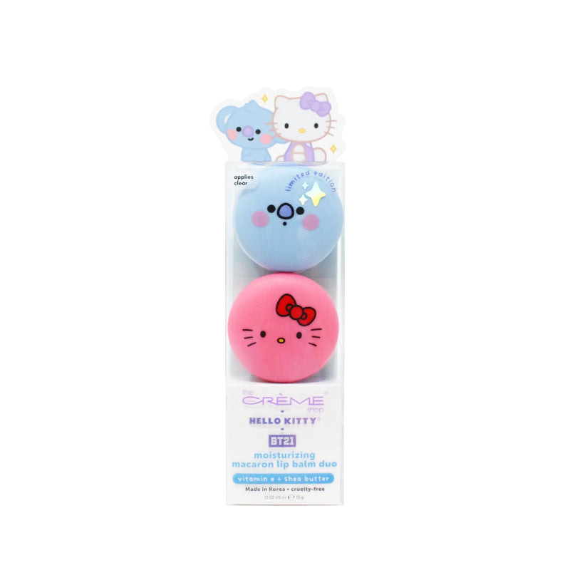 The Crème Shop x Hello Kitty x BT21 Moisturizing Macaron Lip Balm Duo