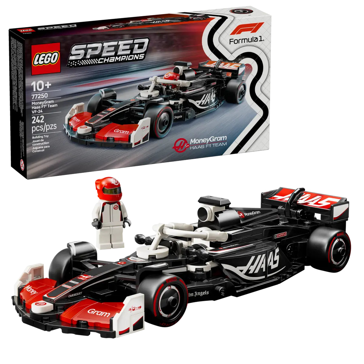LEGO Speed Champions MoneyGram Haas F1 Team VF-24 Race Car Building Toy Set (242-Pieces)