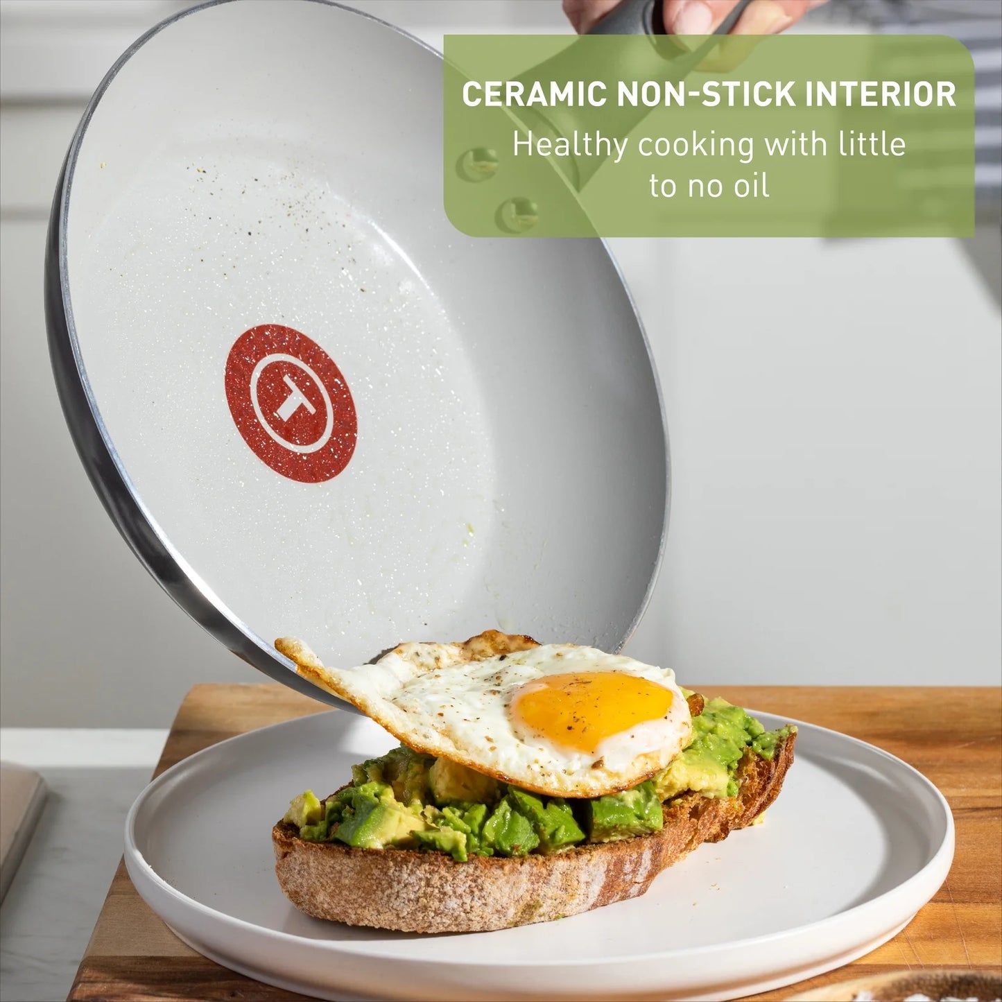 T-Fal Simply Cook Ceramic Fry Pan Set - Gray