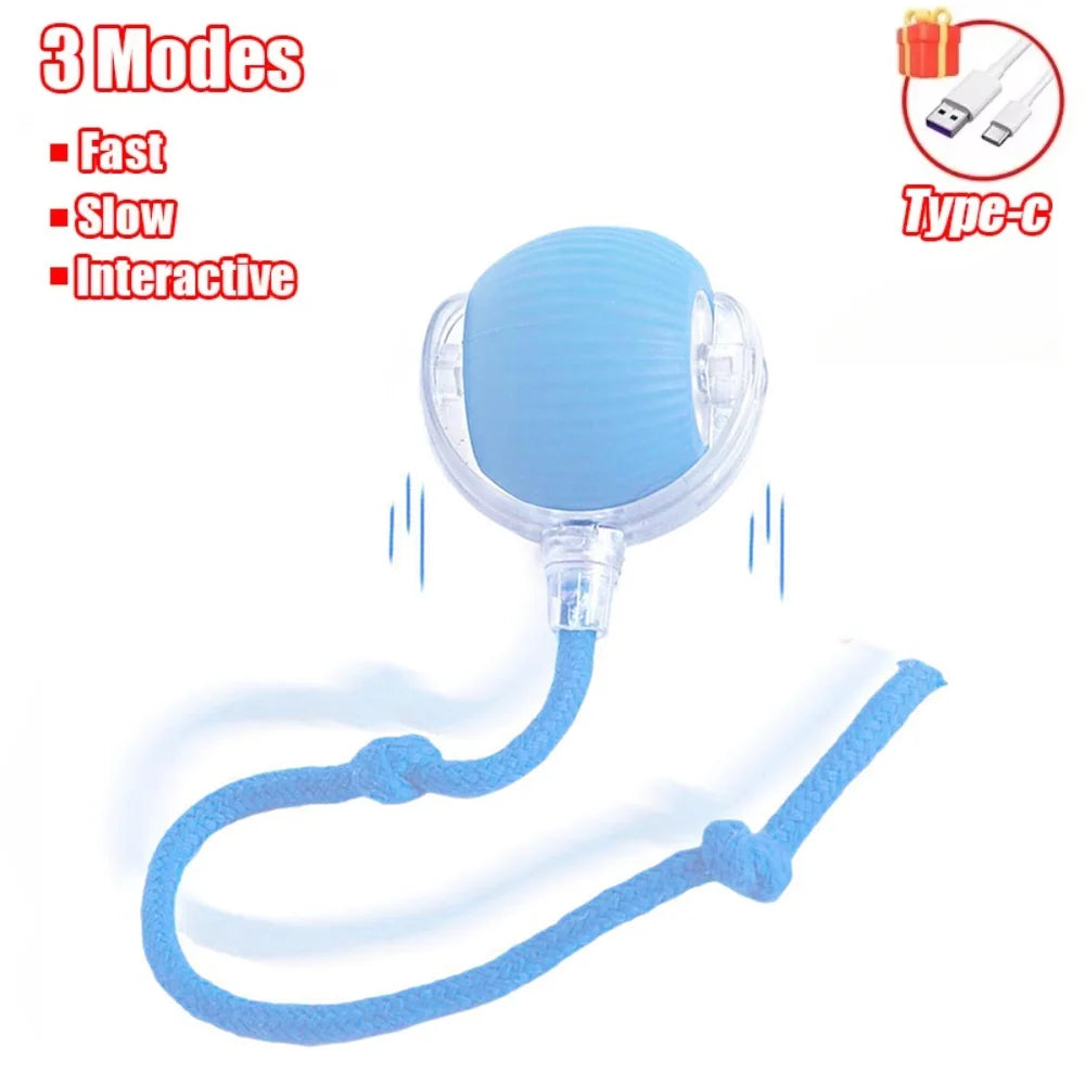 LEMEENQ Cat Interactive Ball Toy Auto Rolling Ball with Tail Rechargeable Smart Pet Interactive Toy Intelligent Mouse for Cat