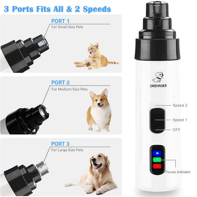 Rechargeable Electric Dog Nail Grinder USB Charging Pet Nail Clipper for Safe Grooming of Dogs and Cats