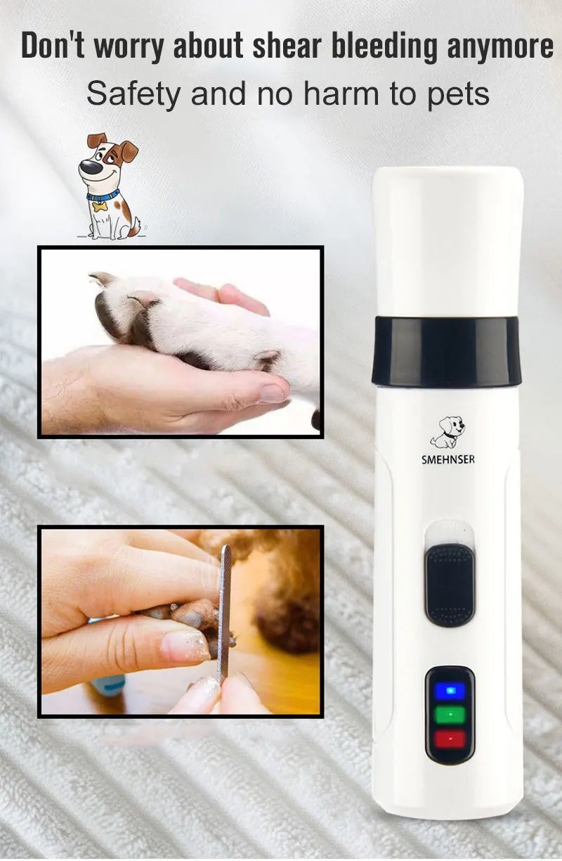 Rechargeable Electric Dog Nail Grinder USB Charging Pet Nail Clipper for Safe Grooming of Dogs and Cats