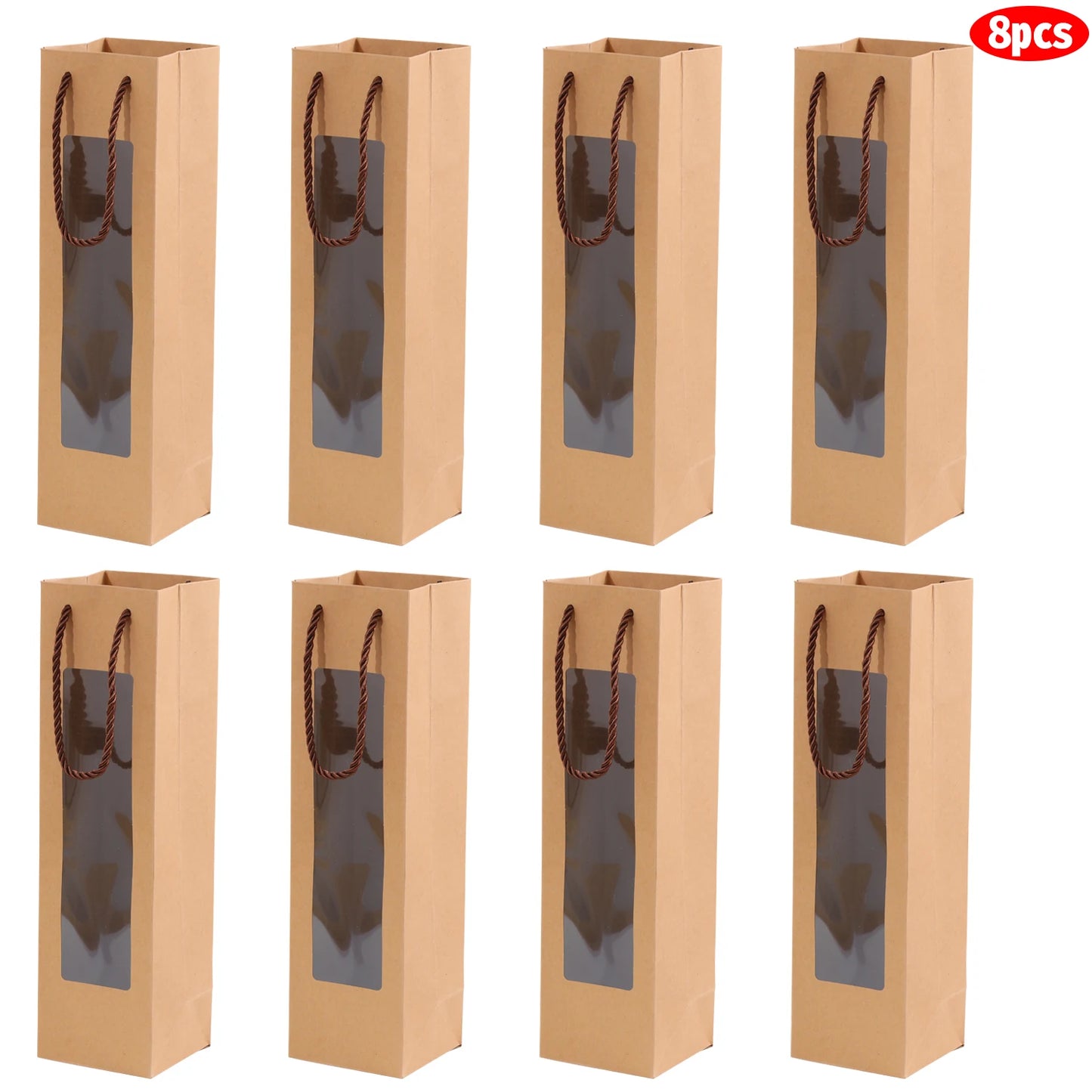 Multi-Color Red Wine Gift Bags Set of 8 Thick Cardboard Durable Packaging for Parties and Family Dinners