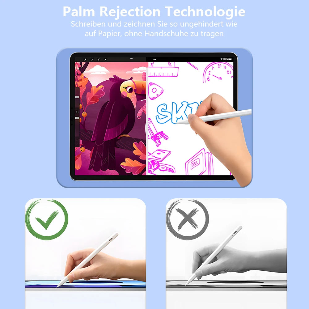 Stylus Pen for Apple iPad with Palm Rejection and Power Display