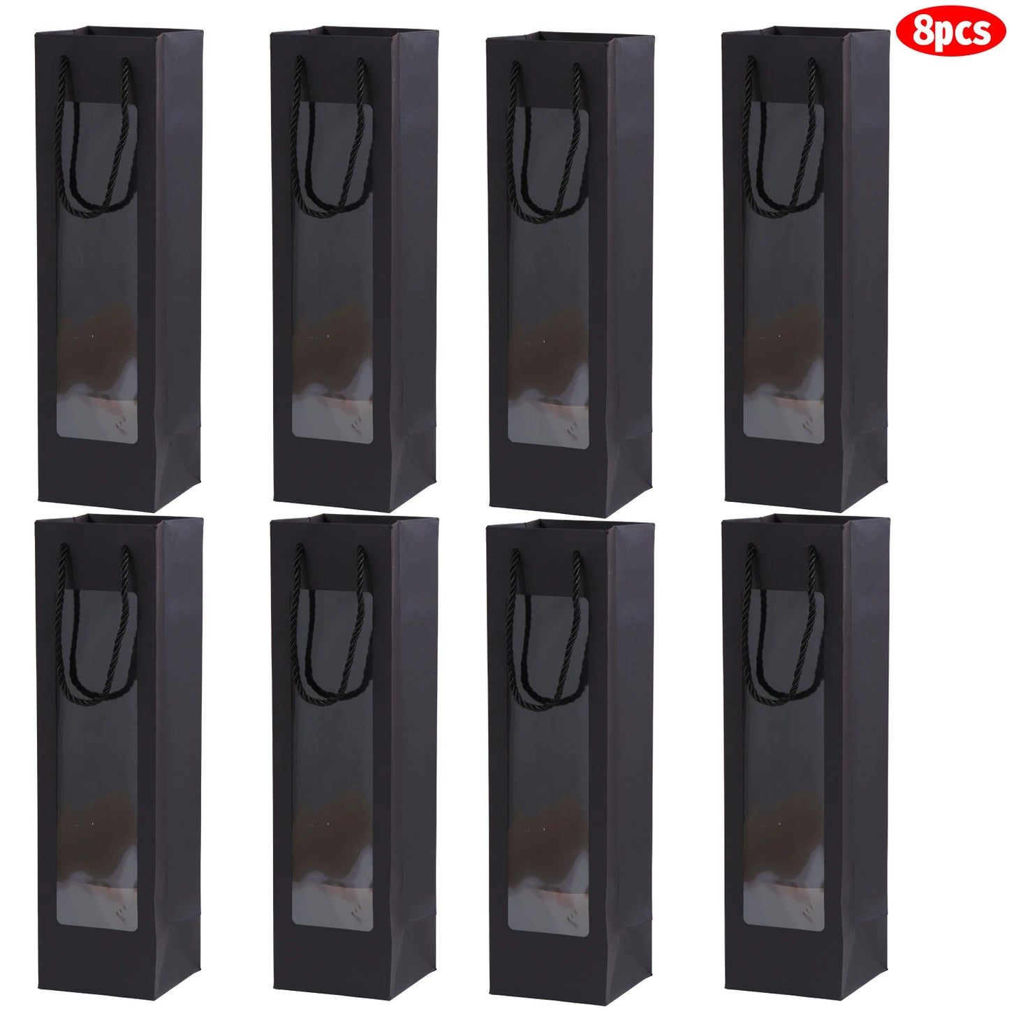 Multi-Color Red Wine Gift Bags Set of 8 Thick Cardboard Durable Packaging for Parties and Family Dinners