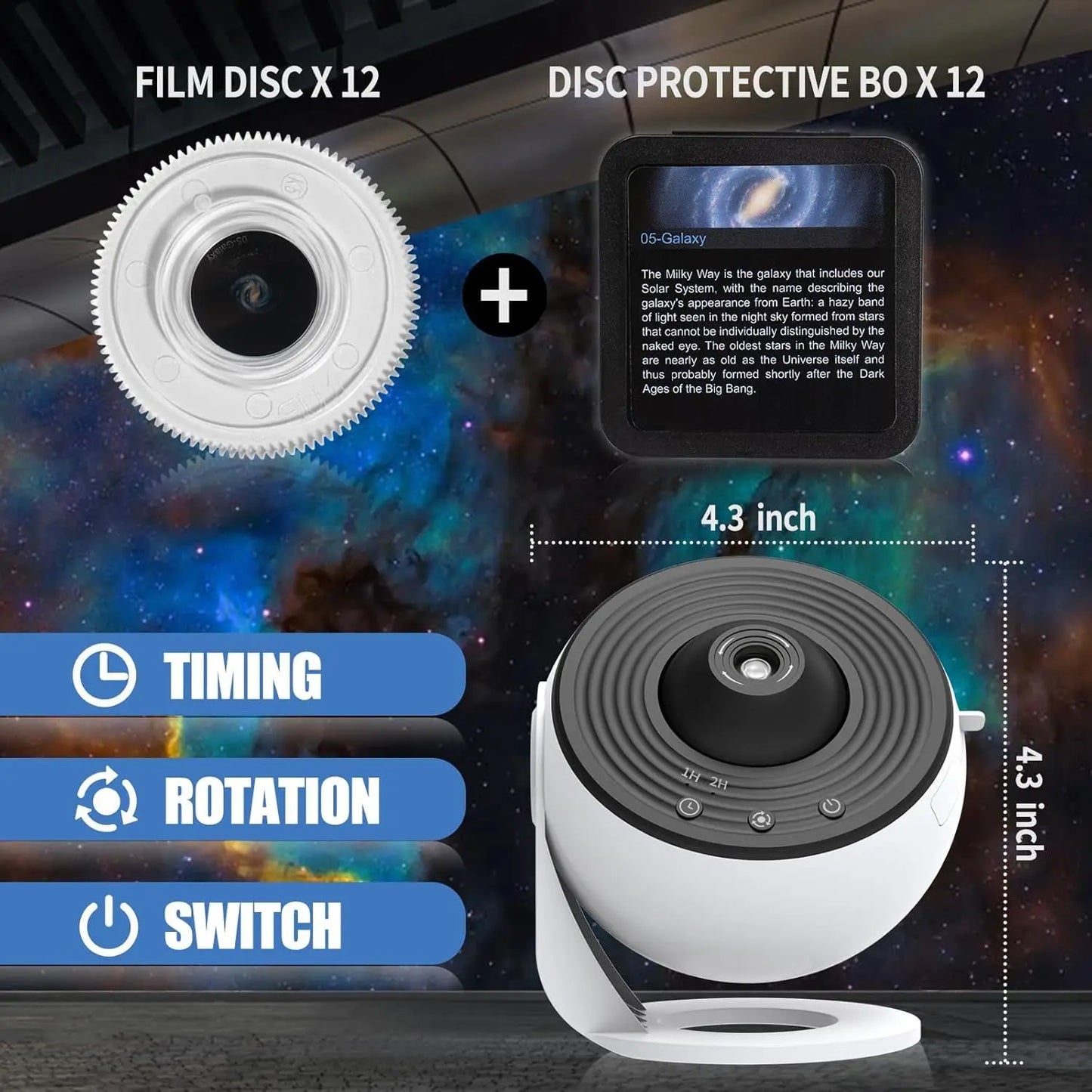 Planetarium Projector Night Light Galaxy Projector 360 Degree Rotation HD Star Projector For Bedroom Ceiling Decor