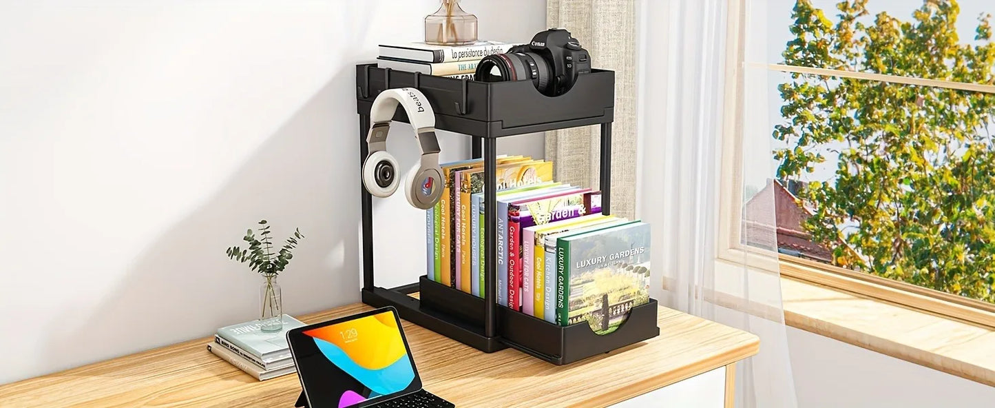 2 Tier Under Sink Organizer Sliding Cabinet Basket Rack