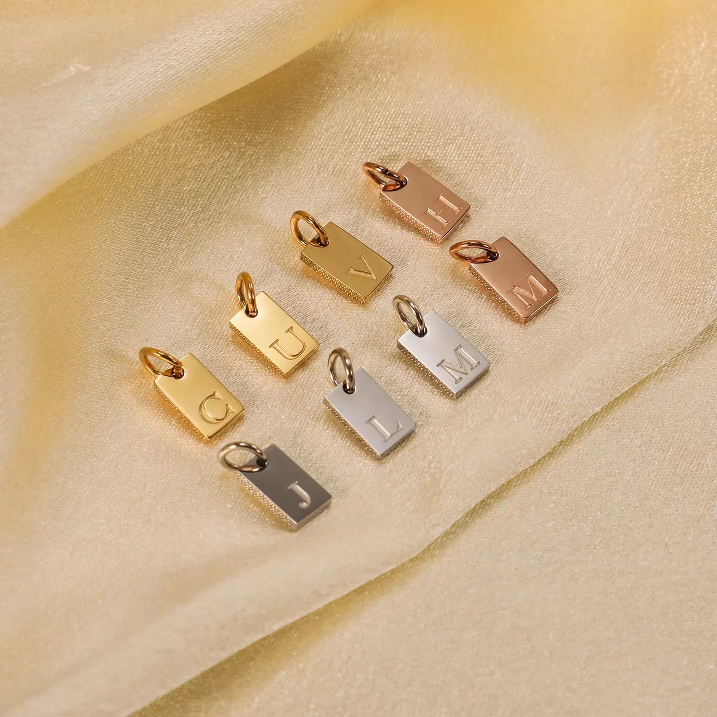 SUNIBI Alphabet Charm Pendant for Necklaces Stainless Steel Jewelry