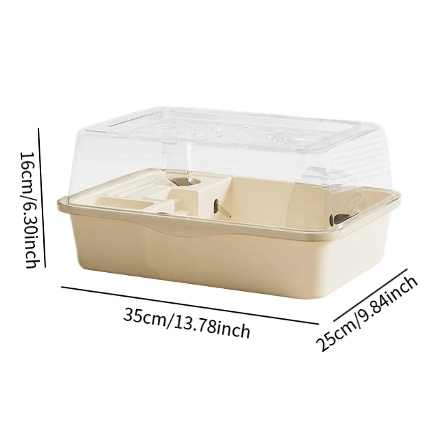 Large Hamster Cage Clear Hamster Habitat for Bunny Small Animals Guinea Pigs with Water Bottle Openable Top