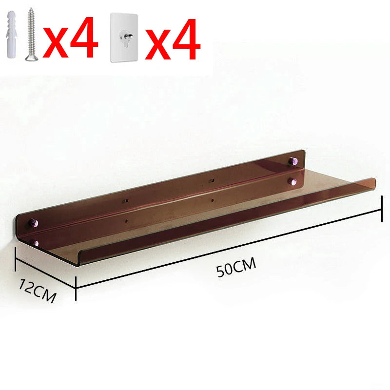 Colorful Acrylic Floating Shelf Invisible Storage Rack for Bathroom Kitchen Living Room