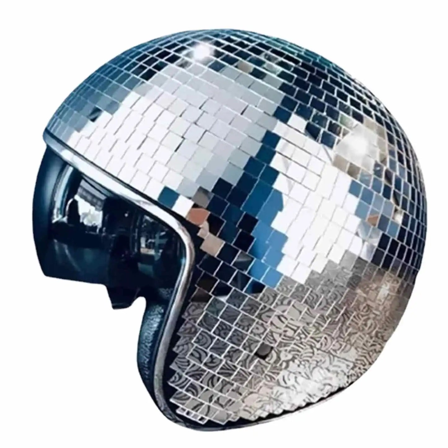 Classic Disco Ball Helmet Reflective Glitter Hat for Costume Parties and Events
