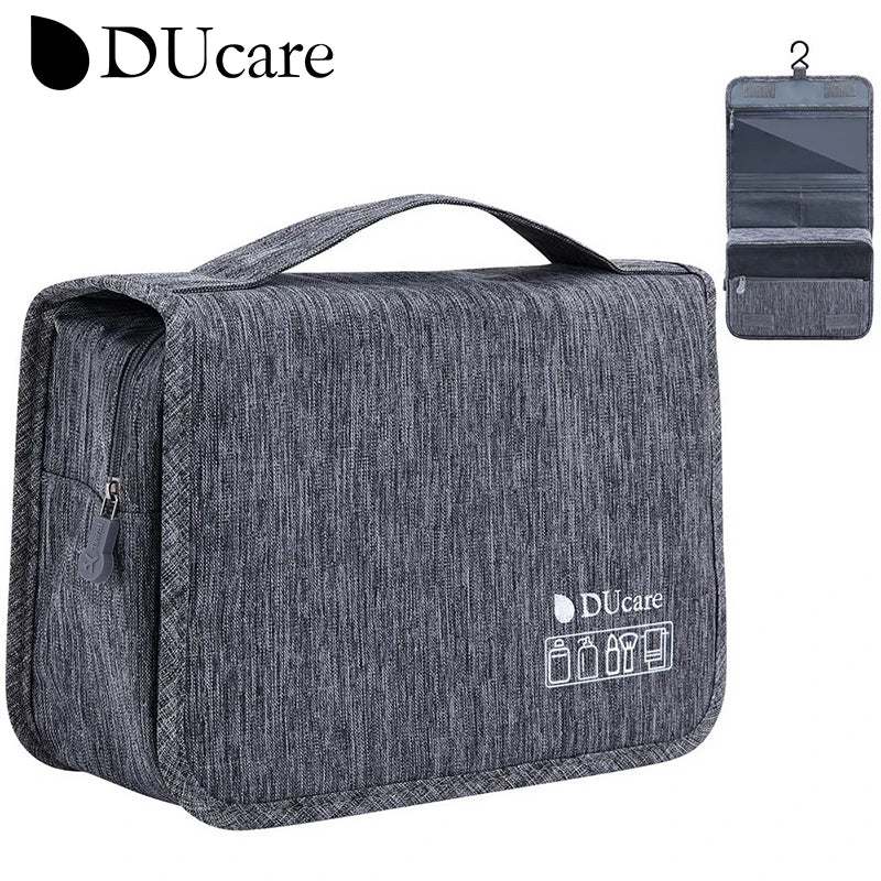 DUcare Foldable Makeup Bag Travel Hanging Organizer Case for Dry Wet Separation of Cosmetics and Toiletries
