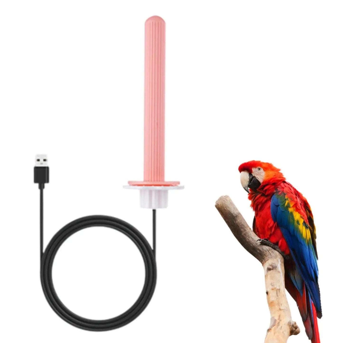 Heating Bird Perch Bird Stand Bar 5V USB Bird Warmer, Exercise Toys Bird Cage Accessory for Lovebirds Parakeets Canaries Budgies