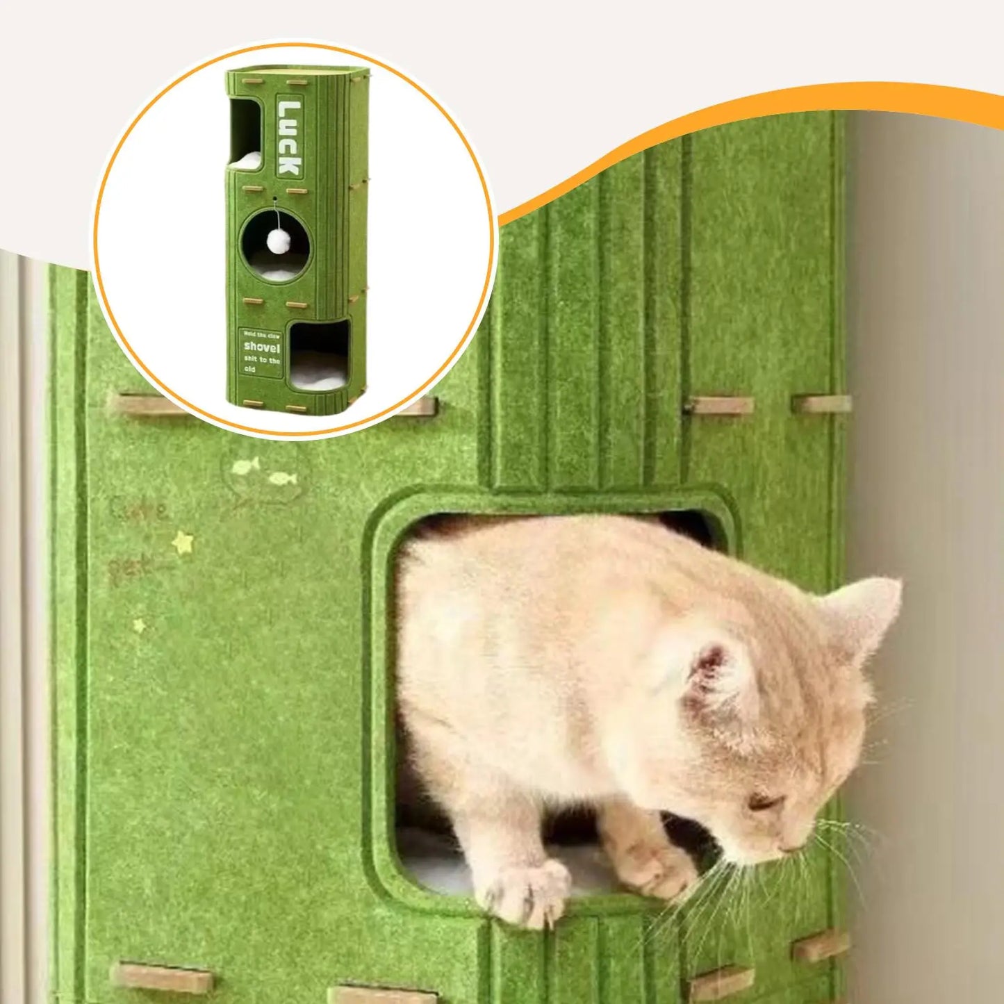 Felt Cat House Felt Sleeping Place Portable Play Hideout Cat Climbing Tree Tower Three layers Cat Cave Felt Cat Scratcher Posts