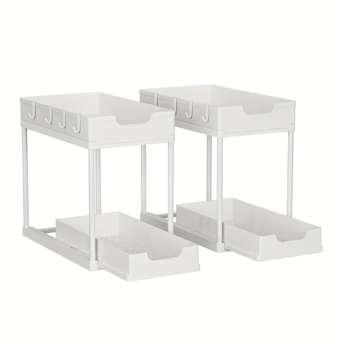 2 Tier Under Sink Organizer Sliding Cabinet Basket Rack