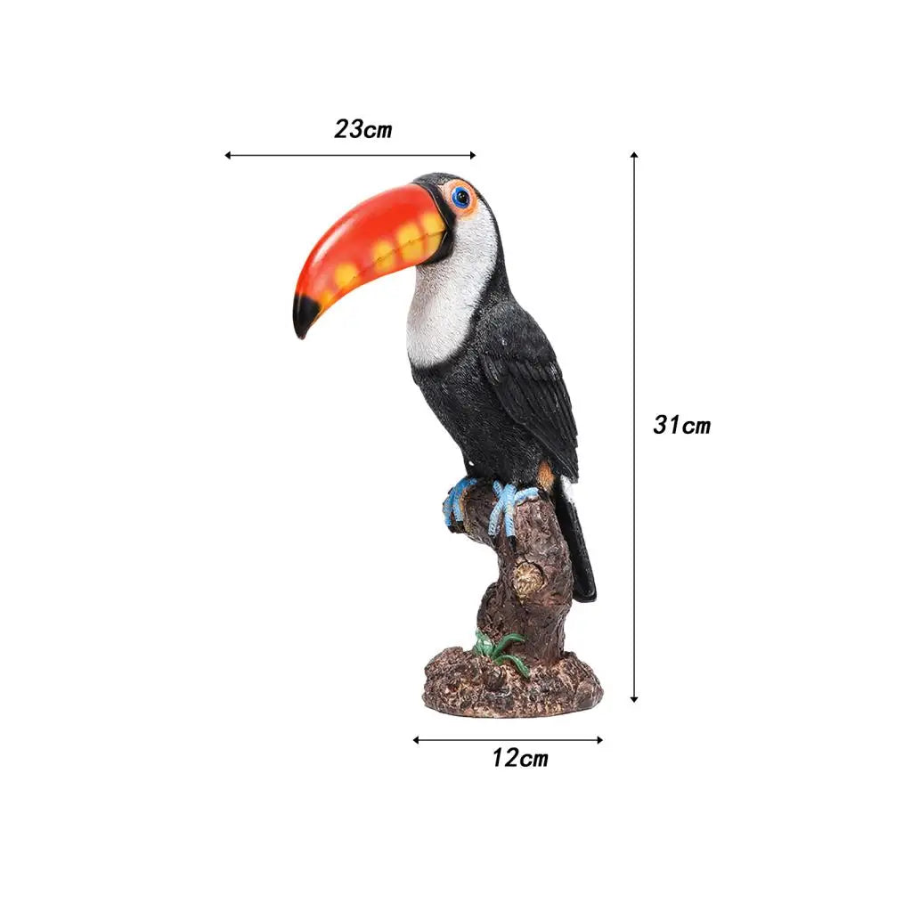 Toucan Figurine 12 Inch Tall Indoor Desktop Decoration Realistic Animal Figure for Home Office Teaching Tool