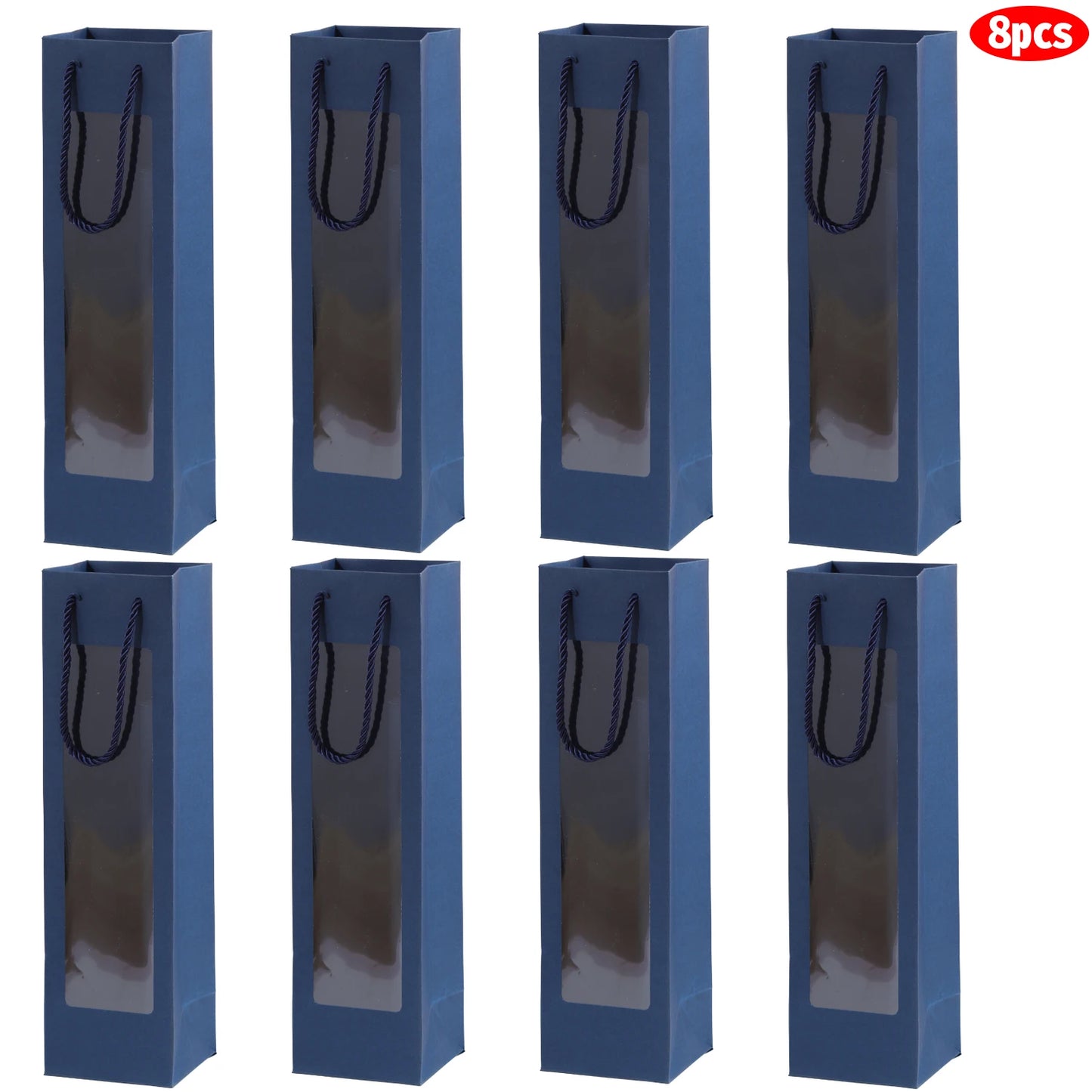 Multi-Color Red Wine Gift Bags Set of 8 Thick Cardboard Durable Packaging for Parties and Family Dinners