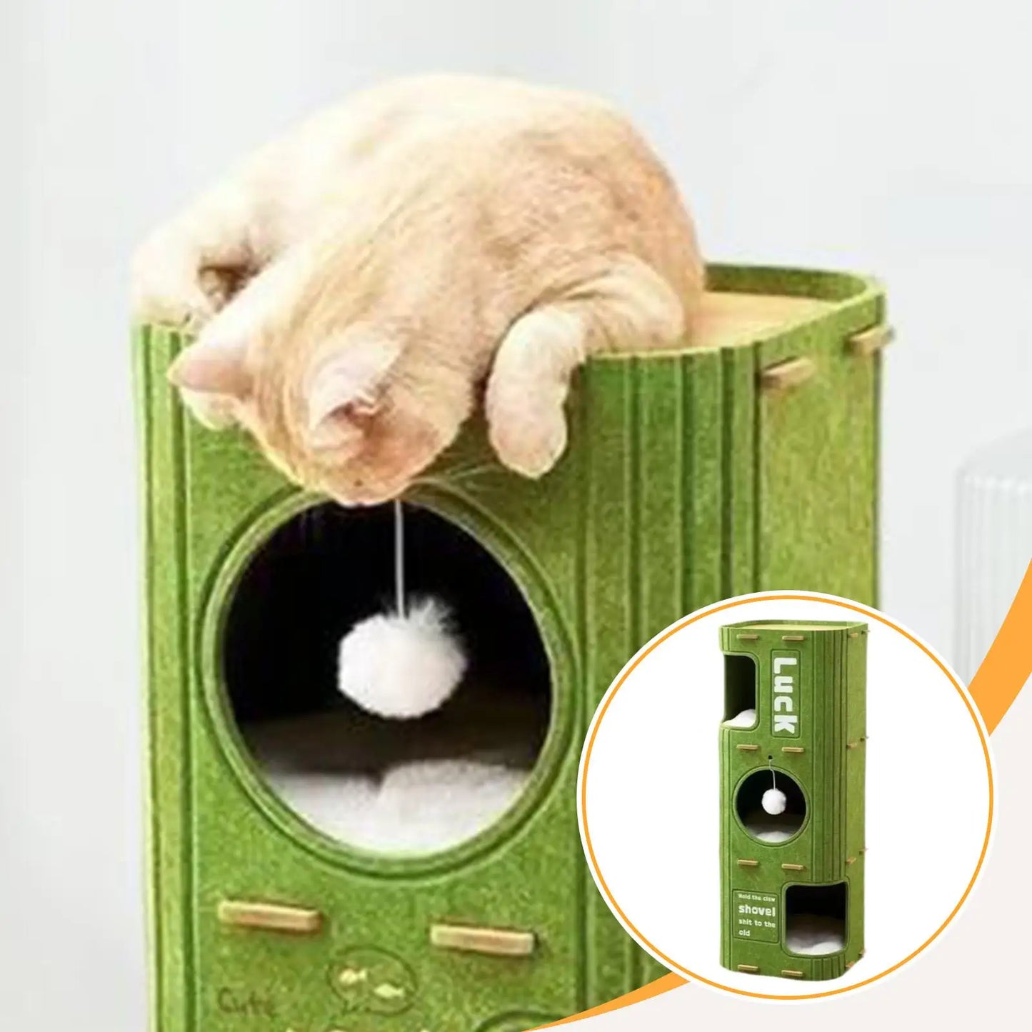 Felt Cat House Felt Sleeping Place Portable Play Hideout Cat Climbing Tree Tower Three layers Cat Cave Felt Cat Scratcher Posts