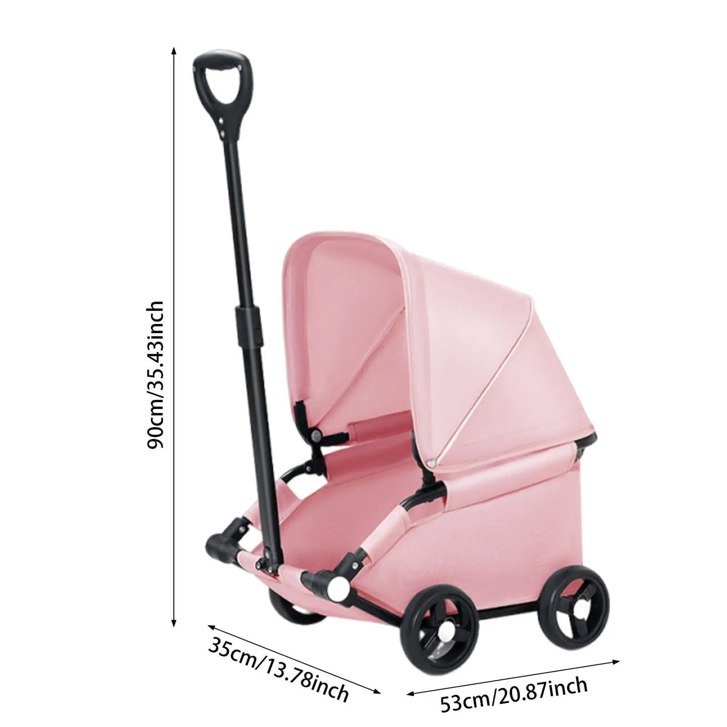 Pet Stroller Portable Dog Pram 4 Wheels Pet Travel Carrier Stroller with Sun Cover Breathable for Small Medium Pet Cats Dogs