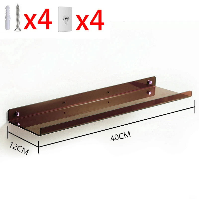 Colorful Acrylic Floating Shelf Invisible Storage Rack for Bathroom Kitchen Living Room