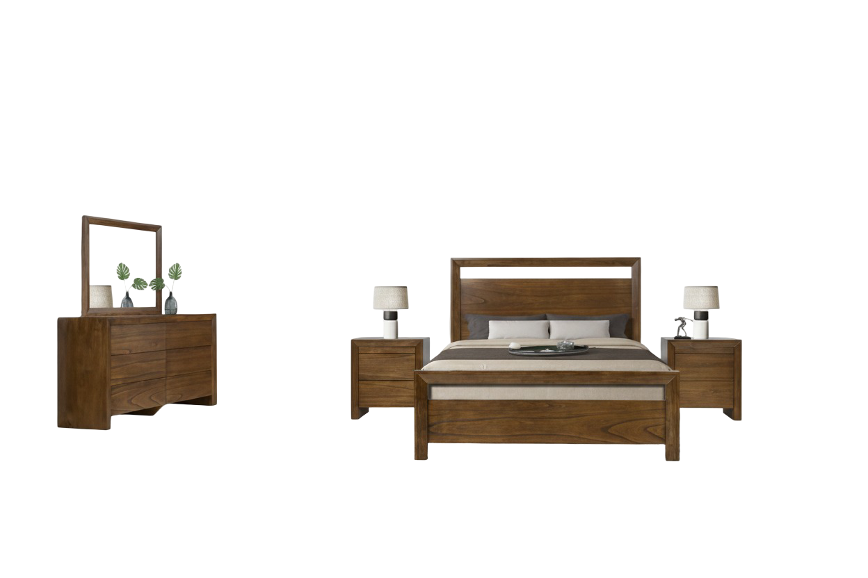 Bundle: Magic Queen Bedroom Set - Brown + Lawrence Motion Sofa and Love Seat by Best Home - Black