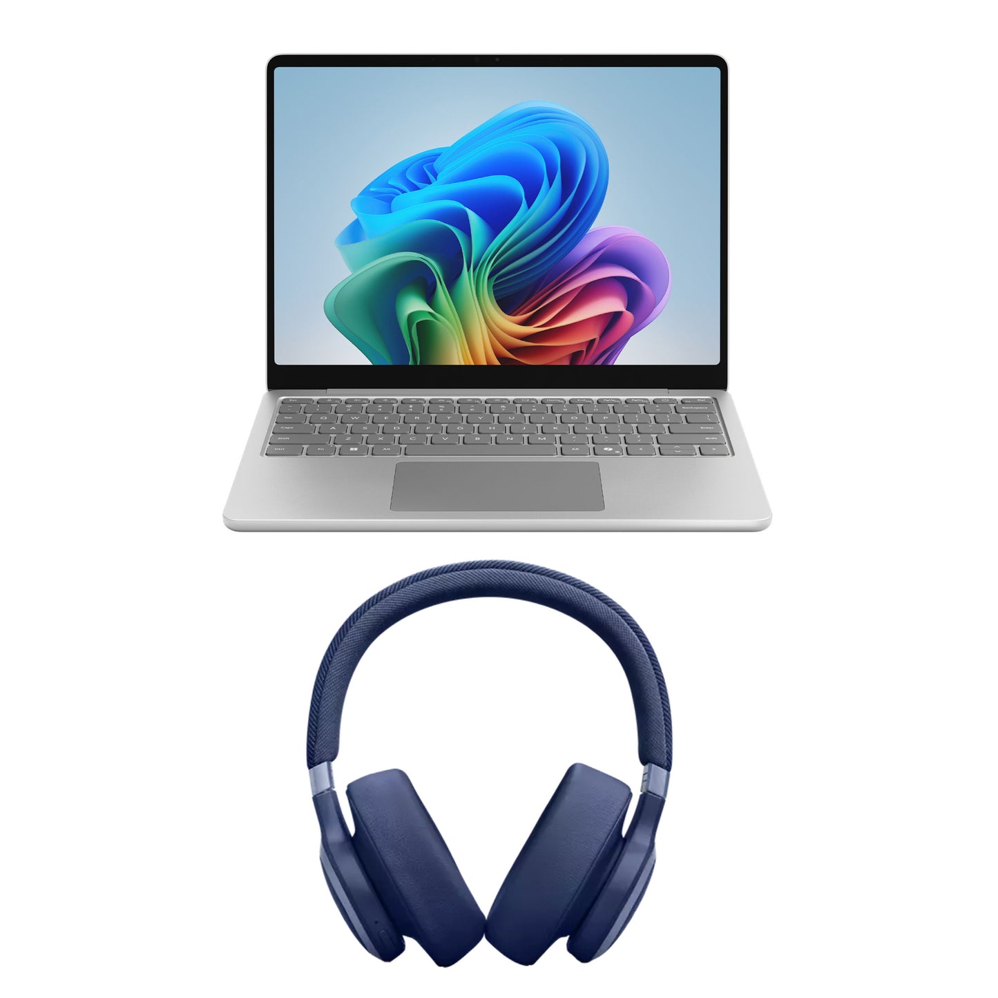 Bundle: Microsoft Surface Laptop Copilot + PC 13" - Snapdragon X Plus 8-Core - 16GB RAM, 256 GB UFS + JBL Live 770NC Wireless Over-the-Ear Headphones with Adaptive Noise Cancelling - Blue