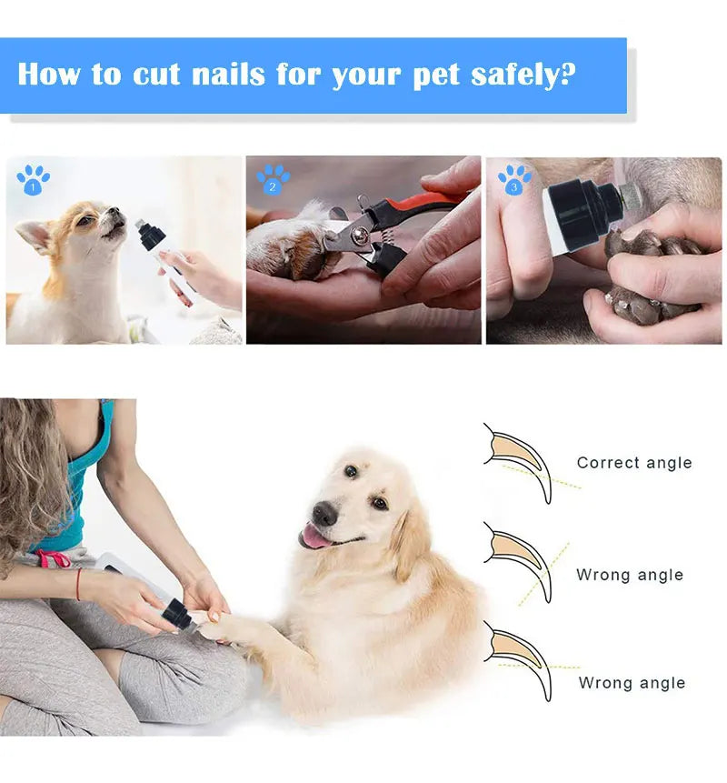 Rechargeable Electric Dog Nail Grinder USB Charging Pet Nail Clipper for Safe Grooming of Dogs and Cats