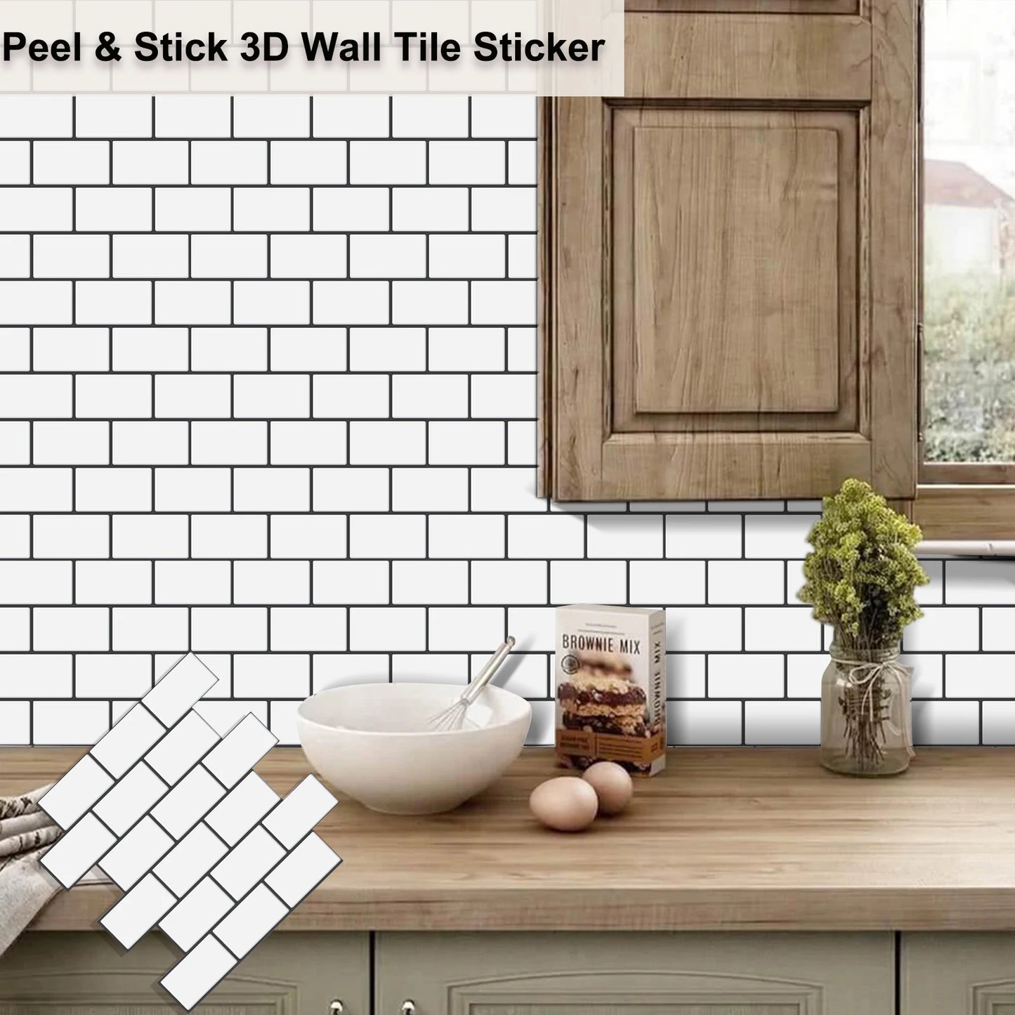 Subway Wall Stickers Peel and Stick 3D Brick Vinyl Wallpaper 10 Sheets