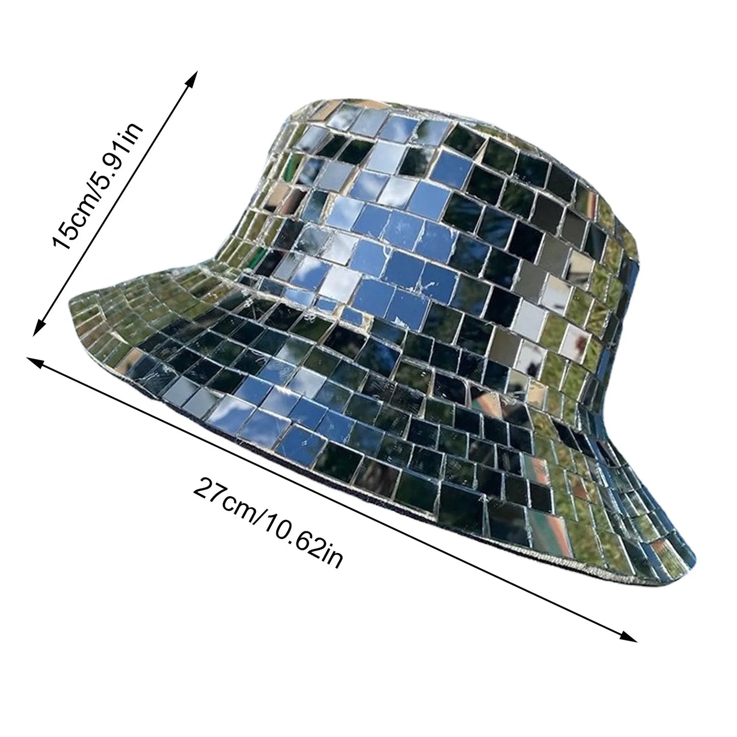Classic Disco Ball Helmet Reflective Glitter Hat for Costume Parties and Events
