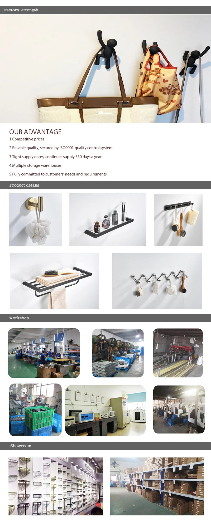 No Drill Movable Bathroom Shelf Steel Organizer for Shower and Storage Solution