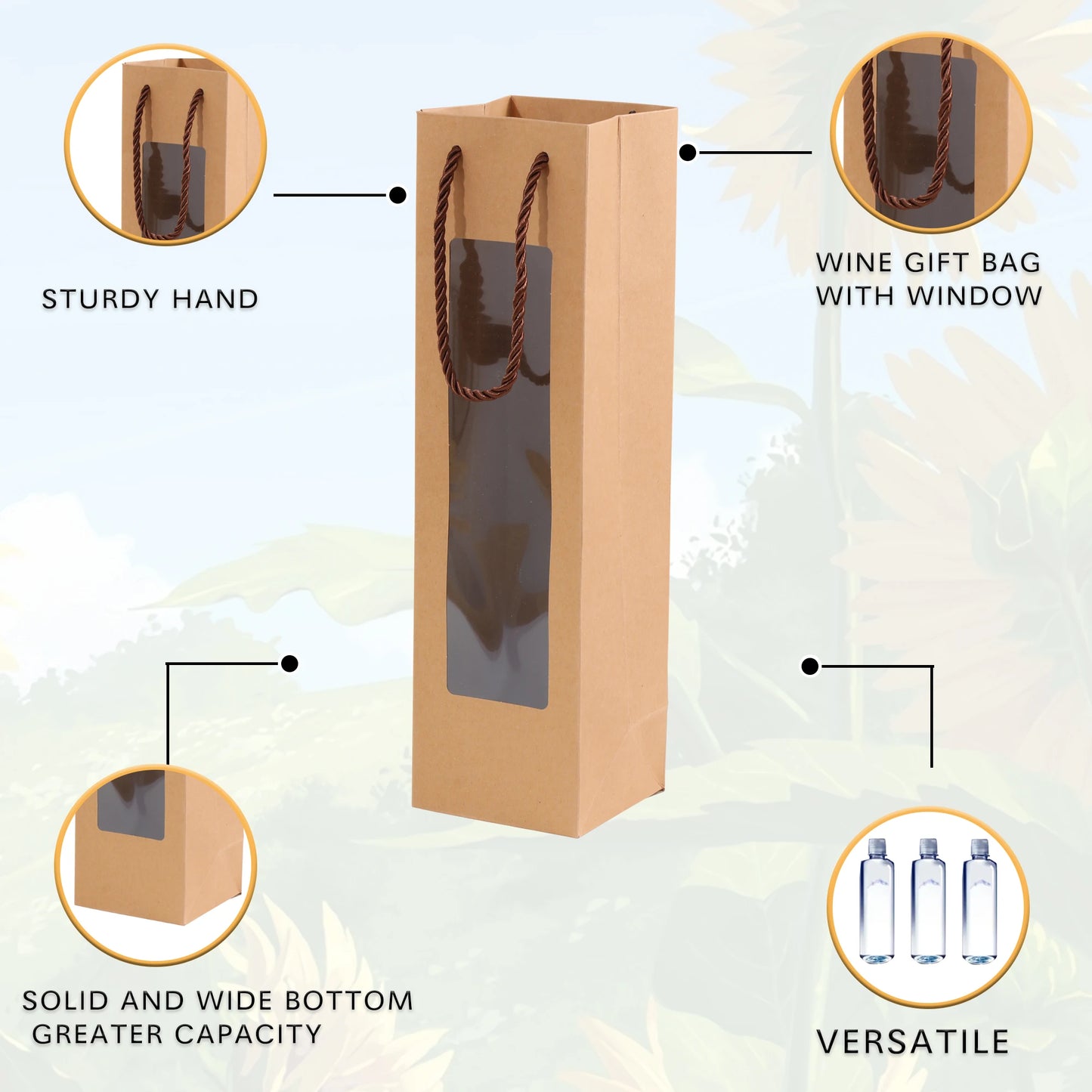 Multi-Color Red Wine Gift Bags Set of 8 Thick Cardboard Durable Packaging for Parties and Family Dinners