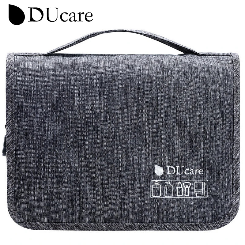 DUcare Foldable Makeup Bag Travel Hanging Organizer Case for Dry Wet Separation of Cosmetics and Toiletries
