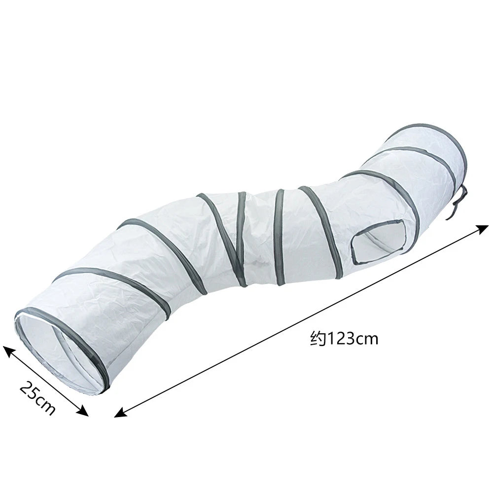 White Cat Tunnel Pet Supplies Funny Kitten Toys Foldable Toys For Cat Pet Training Interactive Fun Toy Play Tunnel Tube
