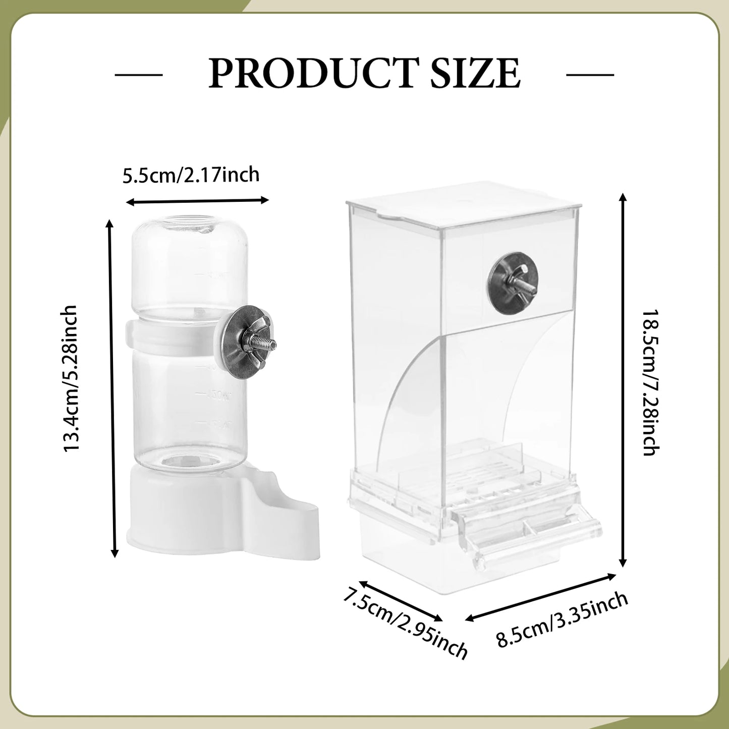 Automatic Bird Feeder Parrot Water Dispenser Cage Accessories for Small Medium Parakeets Food Container Bird Feeding Supplies