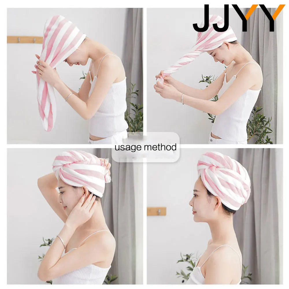 Hair Towel Wrap Fast Dry Hair Towel Super Absorbent Microfiber Coral Velvet Turban
