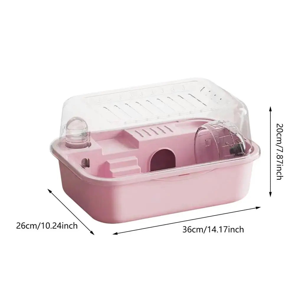 Hamster Habitat Openable Top Portable Hamster Cage for Rats Hedgehog Gerbils Large Hamster Cage Habitat Acrylic Cage Portable