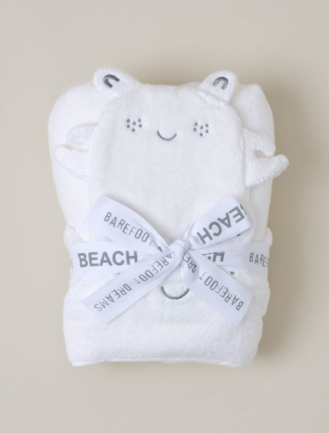 Barefoot Dreams Toddler Hooded Towel and Washcloth Set Beach Rock