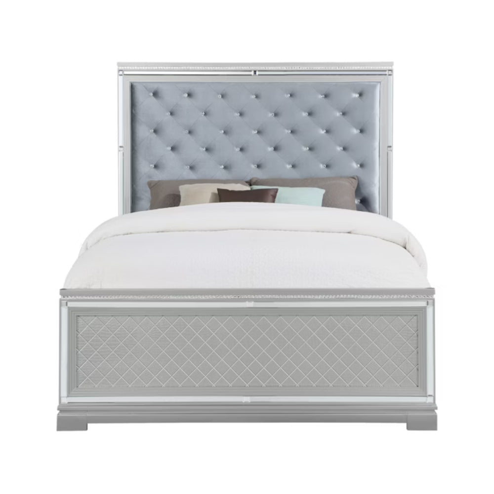 Belleterre Queen Bed with 2 Nightstands by Furniture of America - Gray