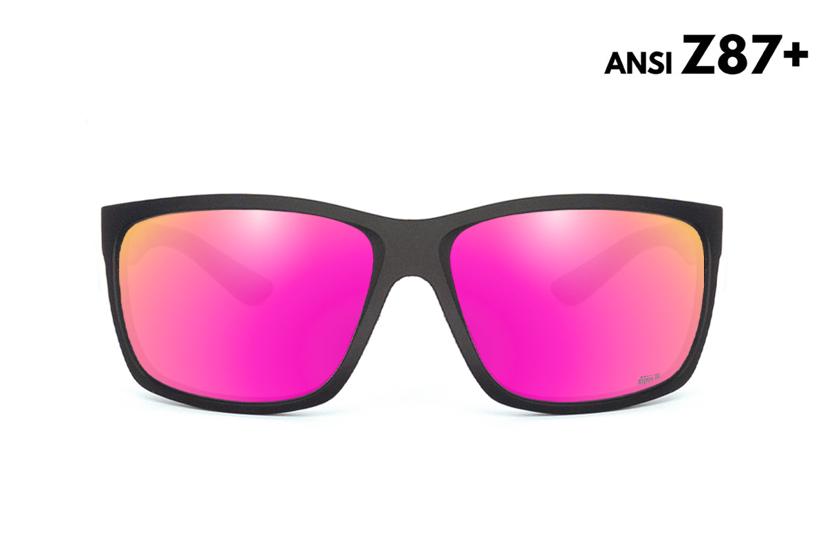 Breach - Matte Black - Pink Polarized ANSI Z87+