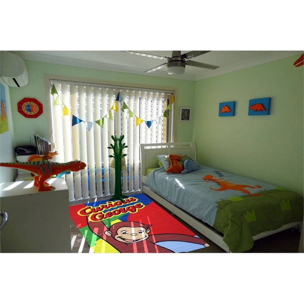 L.A Rugs 4'3" x 6'6" Curious George Happy Rectangular Area Rug