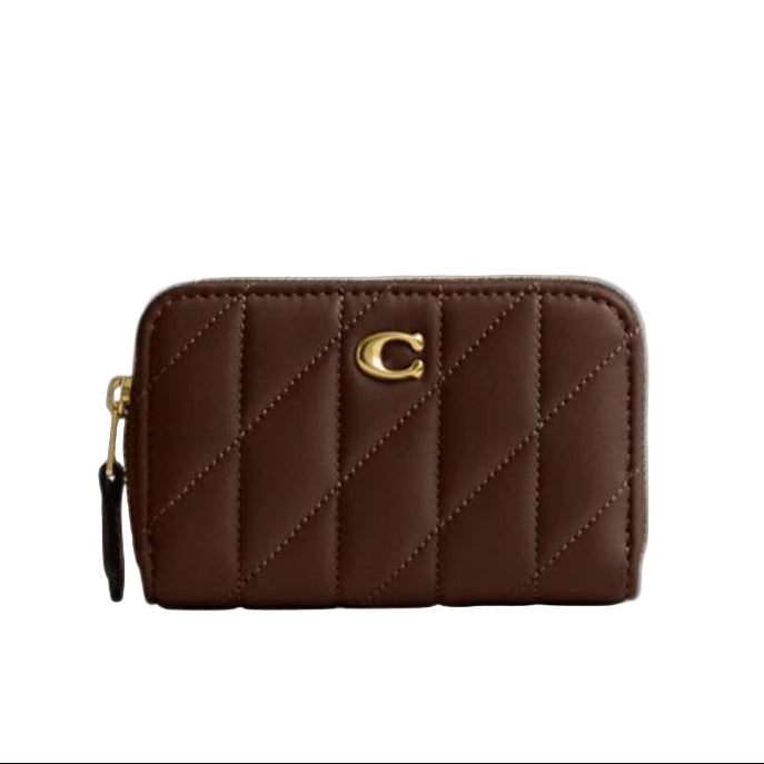 Coach Essential Small Zip Around Card Case with Pillow Quilting