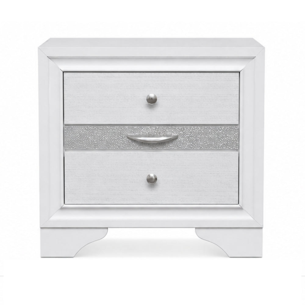 Chrissy 26" Nightstand with 3 Drawers by Furniture of America - White