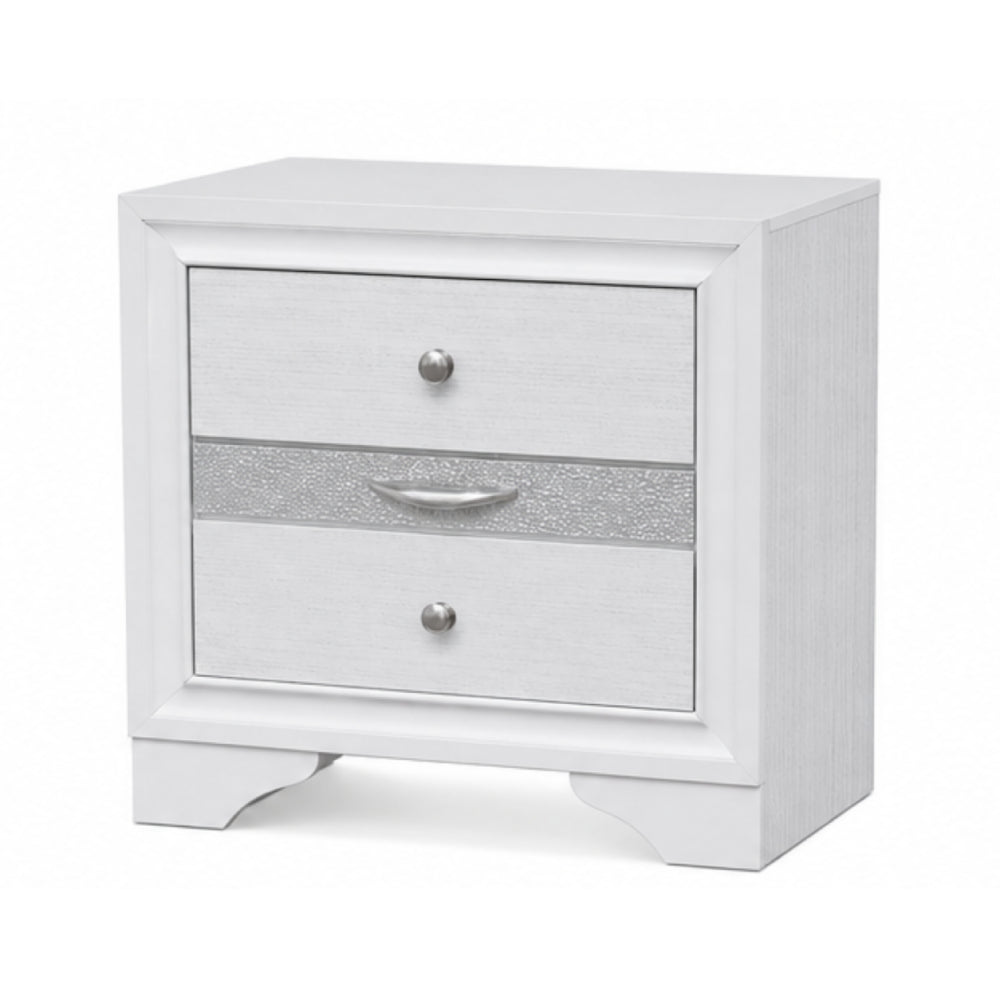Chrissy 26" Nightstand with 3 Drawers by Furniture of America - White