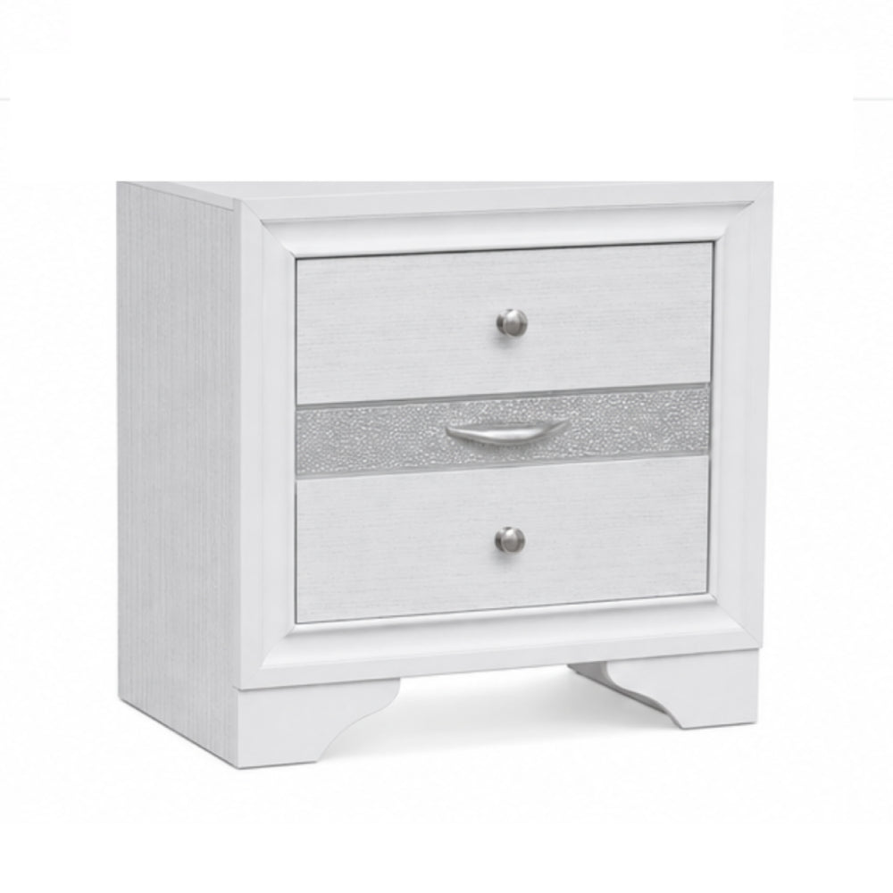 Chrissy 26" Nightstand with 3 Drawers by Furniture of America - White