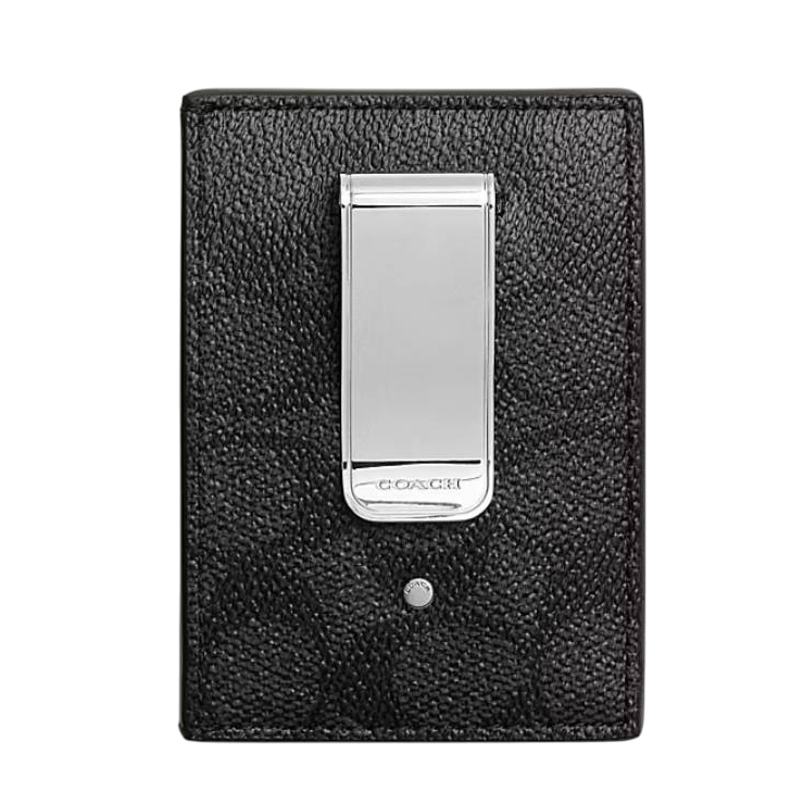 Coach Money Clip Card Case Wallet - Black