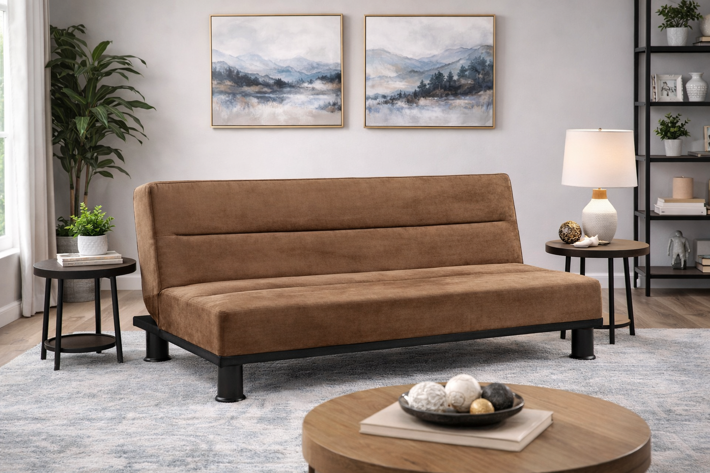 Callie Elegant Futon Lounger Sofa by Homelegance - Brown