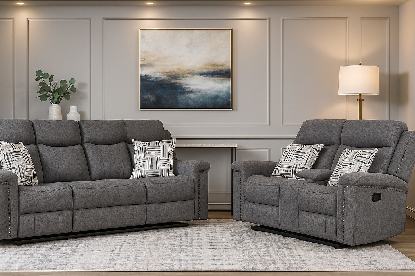 Sofa and Loveseat by Best Home - Gray
