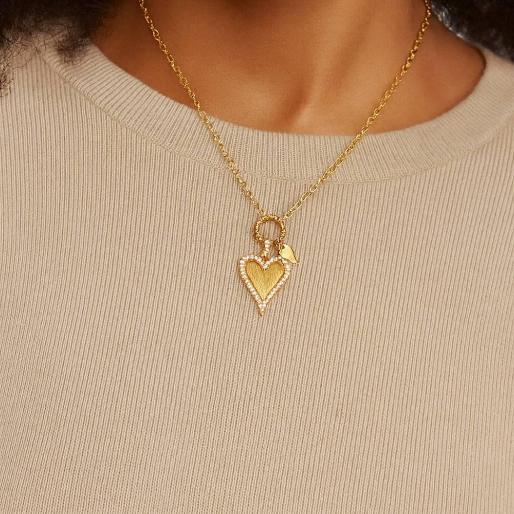 Shy Creation Kate 0.12 ct. Diamond Heart Necklace in 14K Yellow Gold
